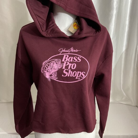Johnny Morris Bass Pro Shops Burgundy Hoodie S/P Cotton Blend For Women - Picture 1 of 6